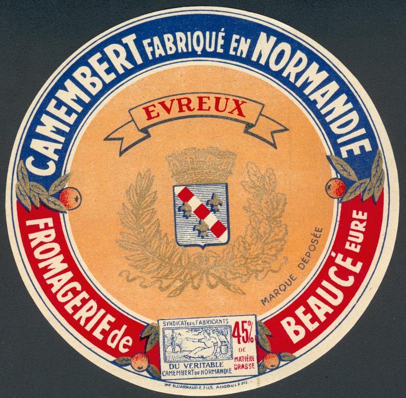 Camembert Évreux - étiquette ancienne